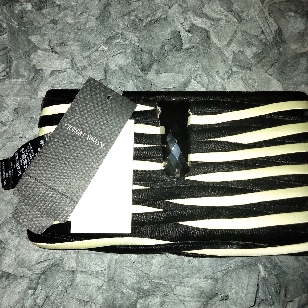 Armani clutch purse, Green/Black